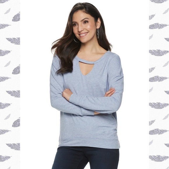 Juicy Couture Lightweight Raglan Cutout Sweatshirt - Picture 1 of 5